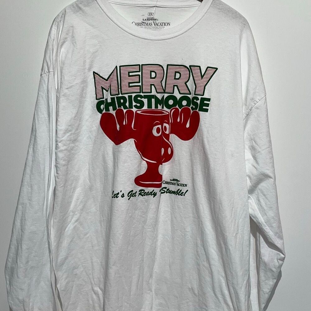 National Lampoon's Christmas‎ Vacation Men's White Long Sleeve T-Shirt Size 2X
